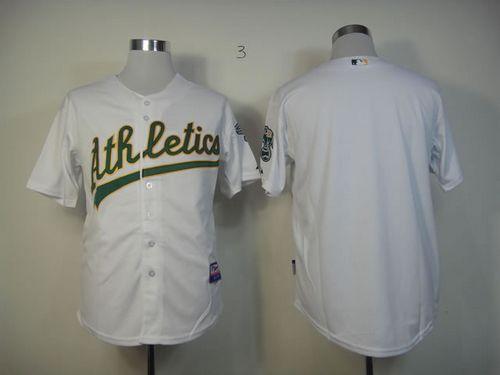 Athletics Blank White Cool Base Stitched MLB Jersey - Click Image to Close